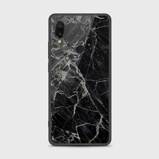 Xiaomi Redmi 7 Cover - Black Marble Series - HQ Ultra Shine Premium Infinity Glass Soft Silicon Borders Case
