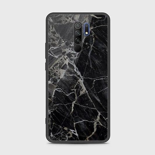 Xiaomi Redmi 9 Cover - Black Marble Series - HQ Ultra Shine Premium Infinity Glass Soft Silicon Borders Case