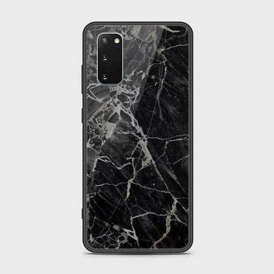 Samsung Galaxy S20 Cover - Black Marble Series - HQ Ultra Shine Premium Infinity Glass Soft Silicon Borders Case