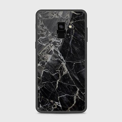 Samsung Galaxy A8 2018 Cover - Black Marble Series - HQ Ultra Shine Premium Infinity Glass Soft Silicon Borders Case