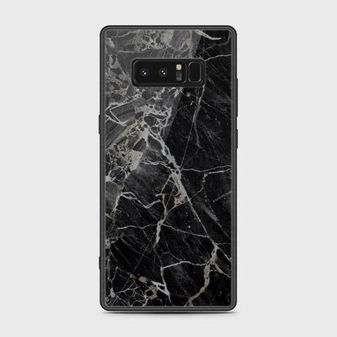 Samsung Galaxy Note 8 Cover - Black Marble Series - HQ Ultra Shine Premium Infinity Glass Soft Silicon Borders Case