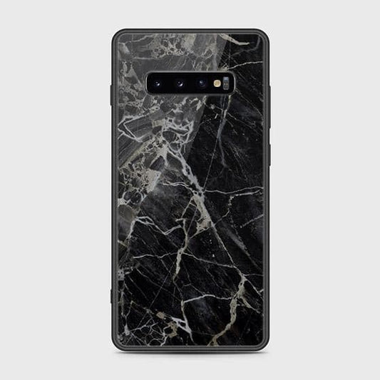 Samsung Galaxy S10 Plus Cover - Black Marble Series - HQ Ultra Shine Premium Infinity Glass Soft Silicon Borders Case