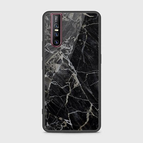 Vivo V15 Pro Cover - Black Marble Series - HQ Ultra Shine Premium Infinity Glass Soft Silicon Borders Case