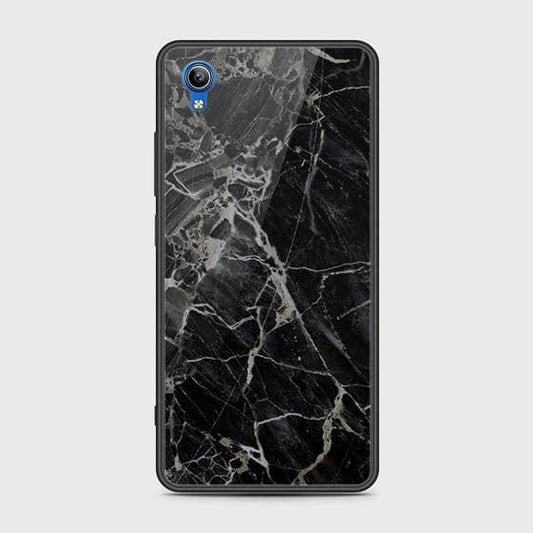Vivo Y91C Cover - Black Marble Series - HQ Ultra Shine Premium Infinity Glass Soft Silicon Borders Case