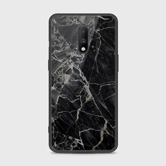 OnePlus 6T Cover - Black Marble Series - HQ Ultra Shine Premium Infinity Glass Soft Silicon Borders Case