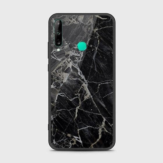 Huawei Y7P Cover - Black Marble Series - HQ Ultra Shine Premium Infinity Glass Soft Silicon Borders Case