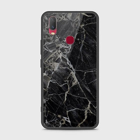 Vivo Y11 2019 Cover - Black Marble Series - HQ Ultra Shine Premium Infinity Glass Soft Silicon Borders Case