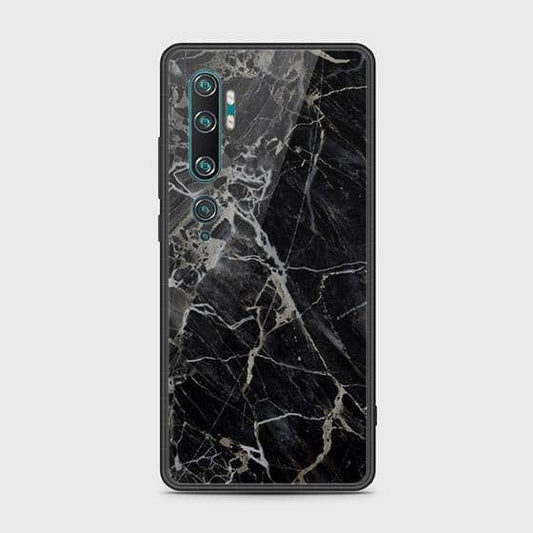Xiaomi Mi Note 10 Pro Cover - Black Marble Series - HQ Ultra Shine Premium Infinity Glass Soft Silicon Borders Case