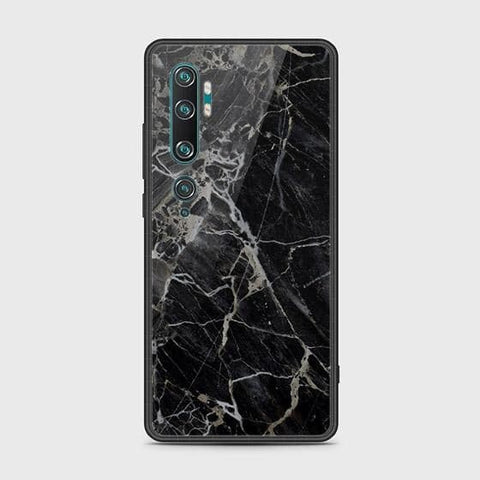 Xiaomi Mi Note 10 Cover - Black Marble Series - HQ Ultra Shine Premium Infinity Glass Soft Silicon Borders Case