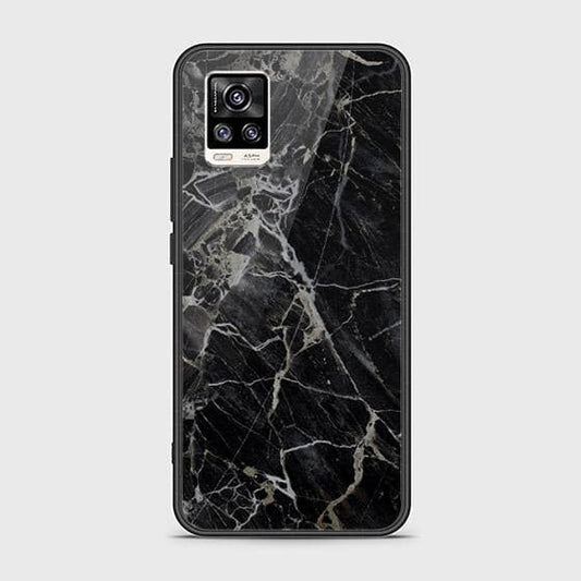 Vivo V20 Cover - Black Marble Series - HQ Ultra Shine Premium Infinity Glass Soft Silicon Borders Case