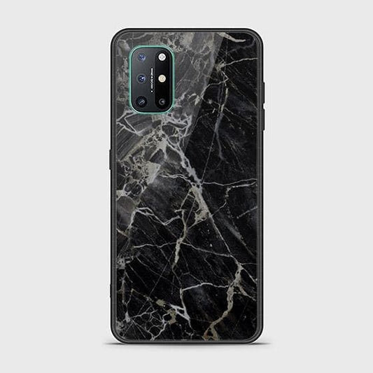 OnePlus 8T Cover - Black Marble Series - HQ Ultra Shine Premium Infinity Glass Soft Silicon Borders Case