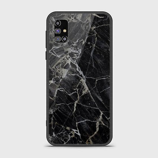Samsung Galaxy A03s Cover - Black Marble Series - HQ Ultra Shine Premium Infinity Glass Soft Silicon Borders Case