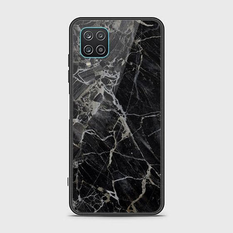 Samsung Galaxy A12 Nacho Cover - Black Marble Series - HQ Ultra Shine Premium Infinity Glass Soft Silicon Borders Case