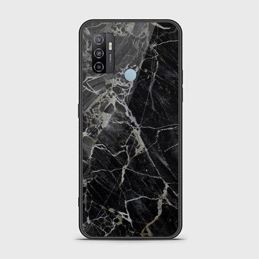 Oppo A53s Cover - Black Marble Series - HQ Ultra Shine Premium Infinity Glass Soft Silicon Borders Case