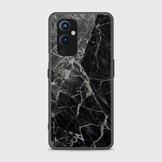 Oneplus 9 Cover - Black Marble Series - HQ Ultra Shine Premium Infinity Glass Soft Silicon Borders Case SuccessActive
