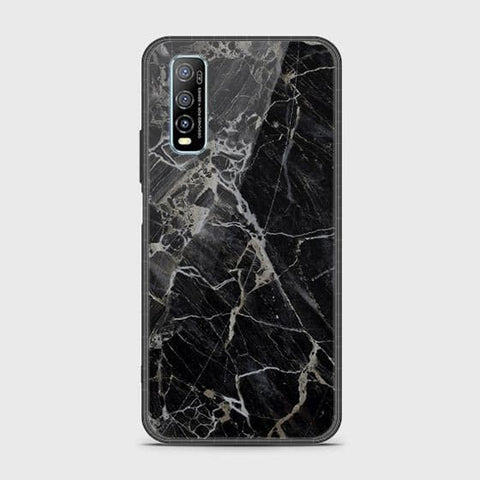 Vivo Y70s Cover - Black Marble Series - HQ Ultra Shine Premium Infinity Glass Soft Silicon Borders Case SuccessActive