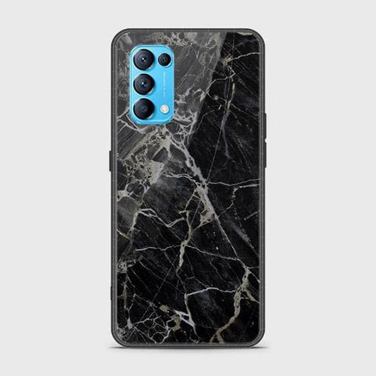 Oppo Reno 5 4G Cover - Black Marble Series - HQ Ultra Shine Premium Infinity Glass Soft Silicon Borders Case SuccessActive