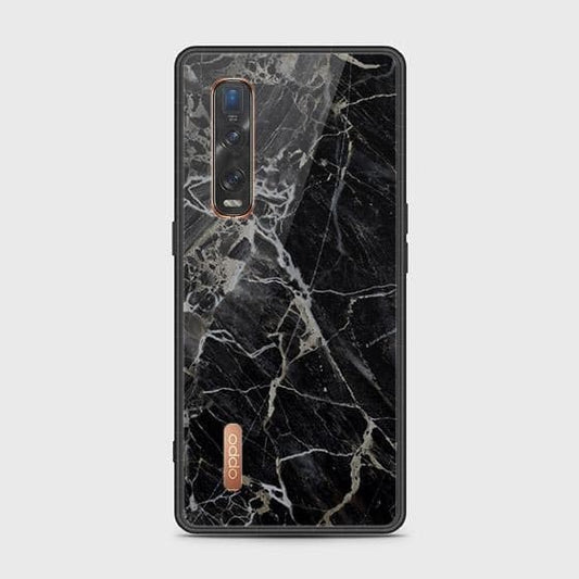 Oppo Find X2 Pro Cover - Black Marble Series - HQ Ultra Shine Premium Infinity Glass Soft Silicon Borders Case