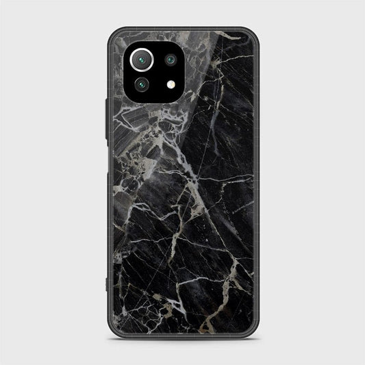 Xiaomi Mi 11 Lite Cover - Black Marble Series - HQ Ultra Shine Premium Infinity Glass Soft Silicon Borders Case
