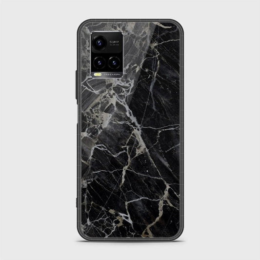 Vivo Y33s Cover - Black Marble Series - HQ Ultra Shine Premium Infinity Glass Soft Silicon Borders Case