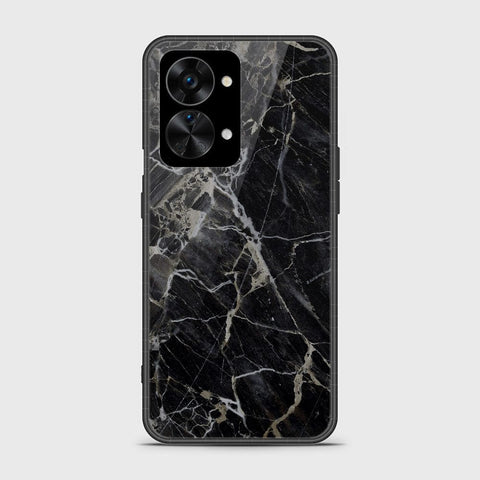 OnePlus Nord 2T Cover - Black Marble Series - HQ Ultra Shine Premium Infinity Glass Soft Silicon Borders Case