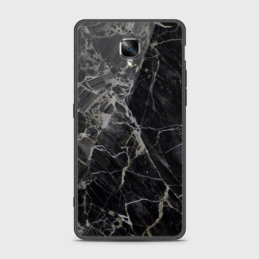 OnePlus 3 Cover- Black Marble Series - HQ Ultra Shine Premium Infinity Glass Soft Silicon Borders Case