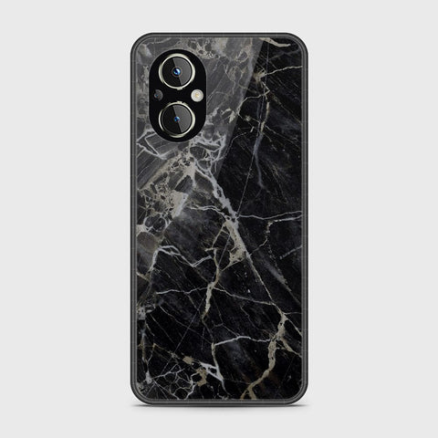 Oppo A96 5G Cover- Black Marble Series - HQ Ultra Shine Premium Infinity Glass Soft Silicon Borders Case