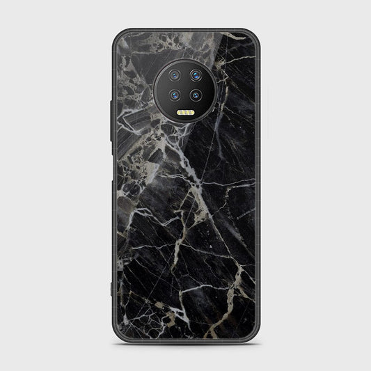 Infinix Note 7 Cover- Black Marble Series - HQ Ultra Shine Premium Infinity Glass Soft Silicon Borders Case