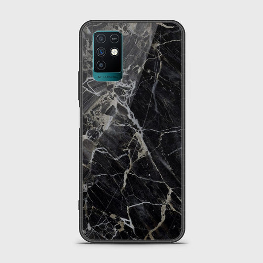 Infinix Note 10 Cover- Black Marble Series - HQ Ultra Shine Premium Infinity Glass Soft Silicon Borders Case