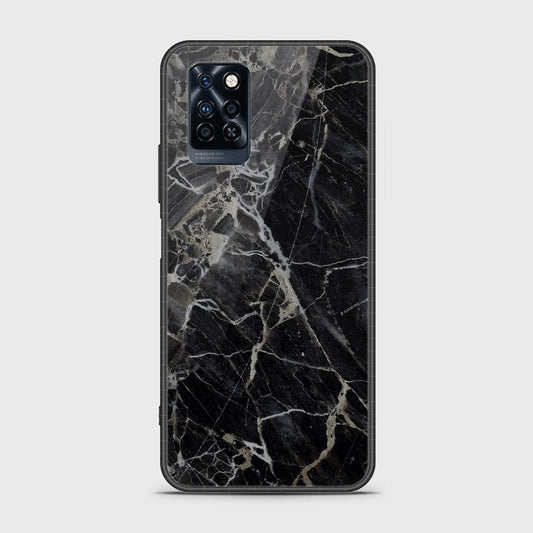 Infinix Note 10 Pro Cover- Black Marble Series - HQ Ultra Shine Premium Infinity Glass Soft Silicon Borders Case