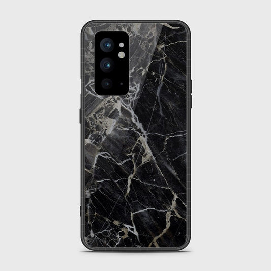 OnePlus 9RT 5G Cover- Black Marble Series - HQ Ultra Shine Premium Infinity Glass Soft Silicon Borders Case