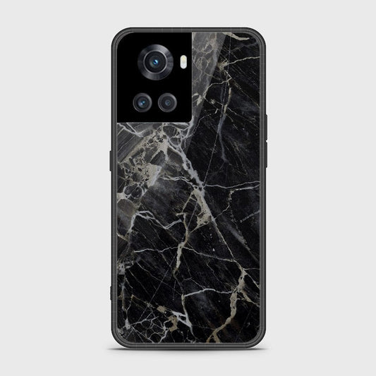 OnePlus 10R Cover- Black Marble Series - HQ Ultra Shine Premium Infinity Glass Soft Silicon Borders Case