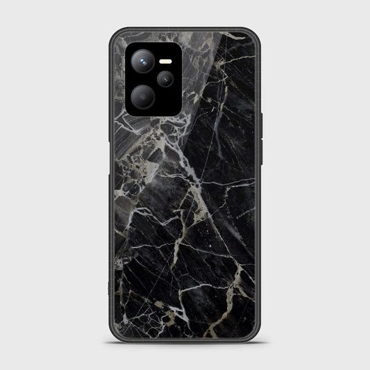 Realme C35 Cover- Black Marble Series - HQ Ultra Shine Premium Infinity Glass Soft Silicon Borders Case
