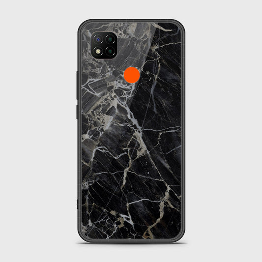 Xiaomi Redmi 9C Cover- Black Marble Series - HQ Ultra Shine Premium Infinity Glass Soft Silicon Borders Case