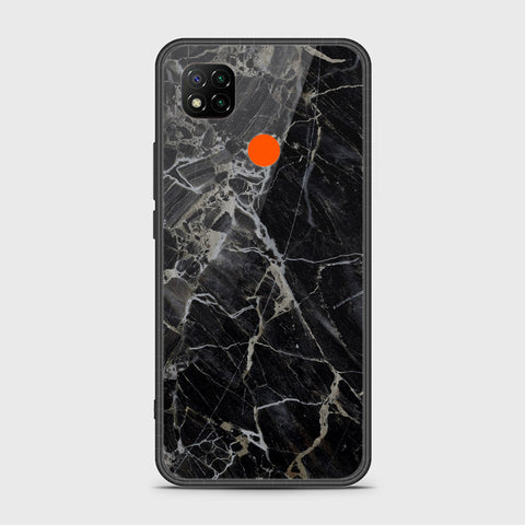 Xiaomi Redmi 9C Cover- Black Marble Series - HQ Ultra Shine Premium Infinity Glass Soft Silicon Borders Case