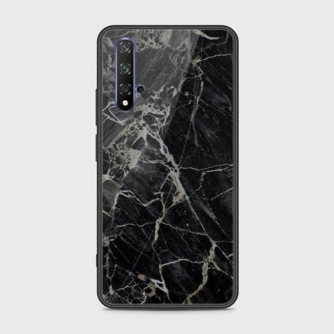 Honor 20 Cover - Black Marble Series - HQ Ultra Shine Premium Infinity Glass Soft Silicon Borders Case
