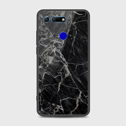 Huawei Honor View 20 Cover - Black Marble Series - HQ Ultra Shine Premium Infinity Glass Soft Silicon Borders Case