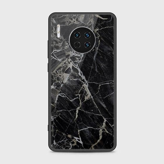 Huawei Mate 30 Cover - Black Marble Series - HQ Ultra Shine Premium Infinity Glass Soft Silicon Borders Case