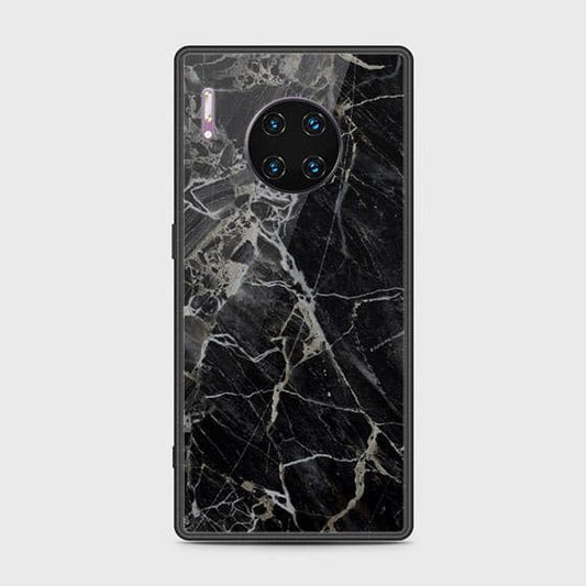 Huawei Mate 30 Pro Cover - Black Marble Series - HQ Ultra Shine Premium Infinity Glass Soft Silicon Borders Case