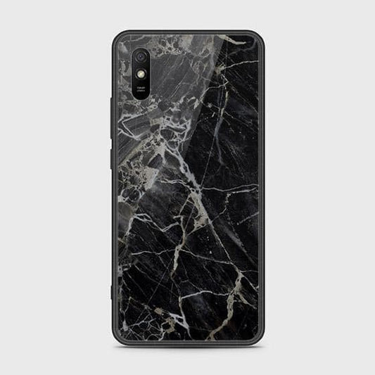 Xiaomi Redmi 9A Cover - Black Marble Series - HQ Ultra Shine Premium Infinity Glass Soft Silicon Borders Case