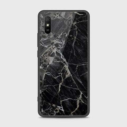 Xiaomi Redmi 9i Cover - Black Marble Series - HQ Ultra Shine Premium Infinity Glass Soft Silicon Borders Case