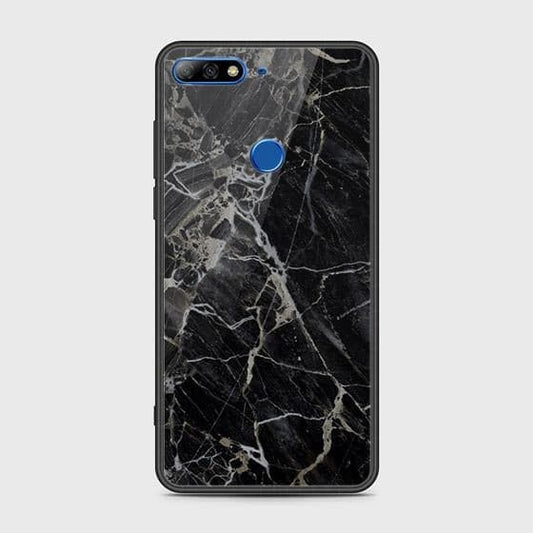 Huawei Y7 Prime 2018 Cover - Black Marble Series - HQ Ultra Shine Premium Infinity Glass Soft Silicon Borders Case