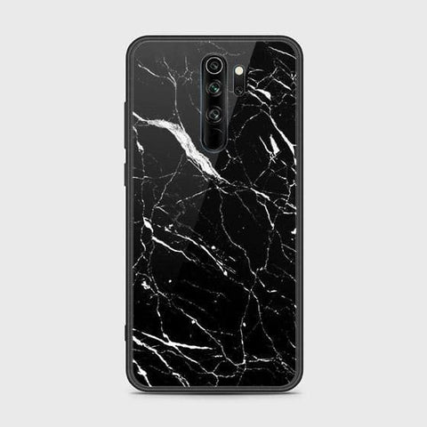 Xiaomi Redmi Note 8 Pro Cover - Black Marble Series - HQ Ultra Shine Premium Infinity Glass Soft Silicon Borders Case