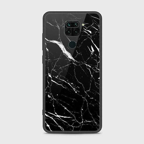 Xiaomi Redmi Note 9 Cover - Black Marble Series - HQ Ultra Shine Premium Infinity Glass Soft Silicon Borders Case