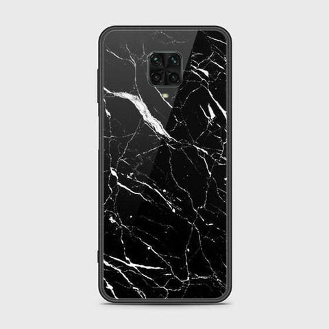Xiaomi Redmi Note 9S Cover - Black Marble Series - HQ Ultra Shine Premium Infinity Glass Soft Silicon Borders Case