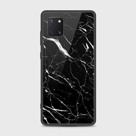 Samsung Galaxy Note 10 Lite Cover - Black Marble Series - HQ Ultra Shine Premium Infinity Glass Soft Silicon Borders Case