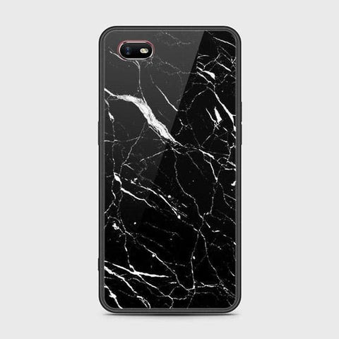 Oppo A1k Cover - Black Marble Series - HQ Ultra Shine Premium Infinity Glass Soft Silicon Borders Case