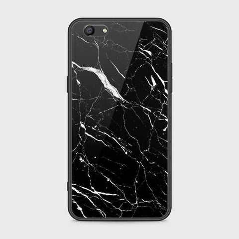 Oppo A77 Cover - Black Marble Series - HQ Ultra Shine Premium Infinity Glass Soft Silicon Borders Case