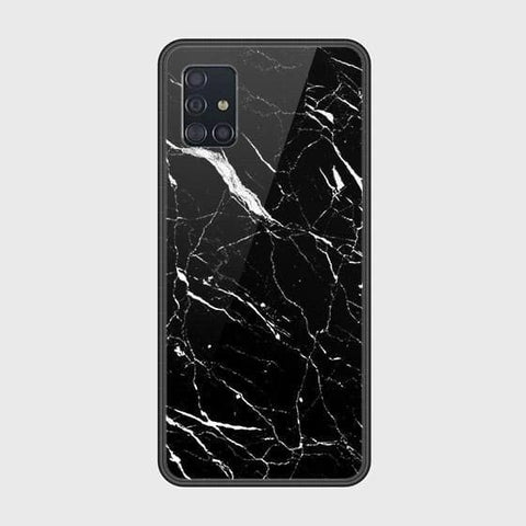 Samsung Galaxy A51 Cover - Black Marble Series - HQ Ultra Shine Premium Infinity Glass Soft Silicon Borders Case