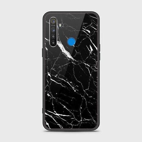 Realme 5i Cover - Black Marble Series - HQ Ultra Shine Premium Infinity Glass Soft Silicon Borders Case